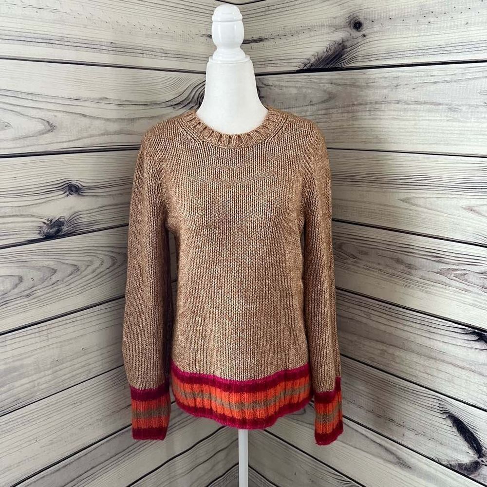 Gap Tan, Pink & Orange Wool Blend Crewneck Sweater